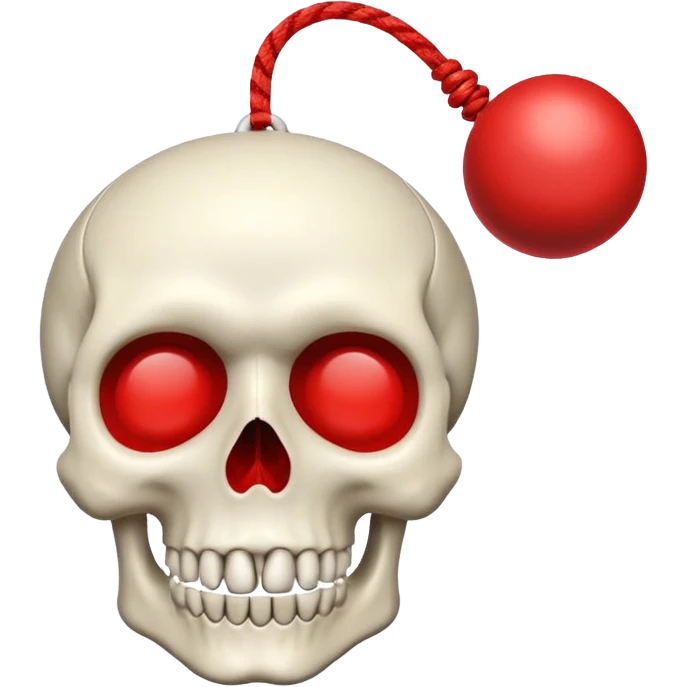 Skull Yo-Yo with a string going up emoji