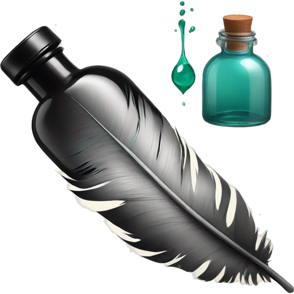 feather and ink bottle emoji