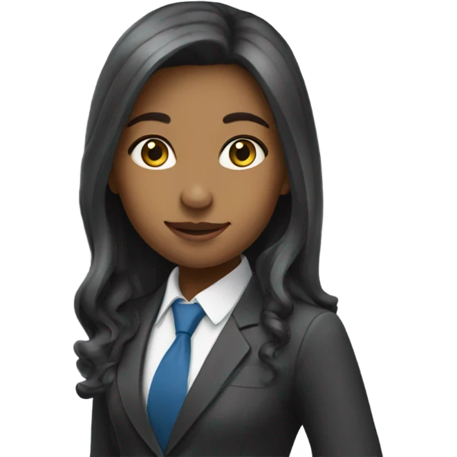 Long haired girl banker emoji
