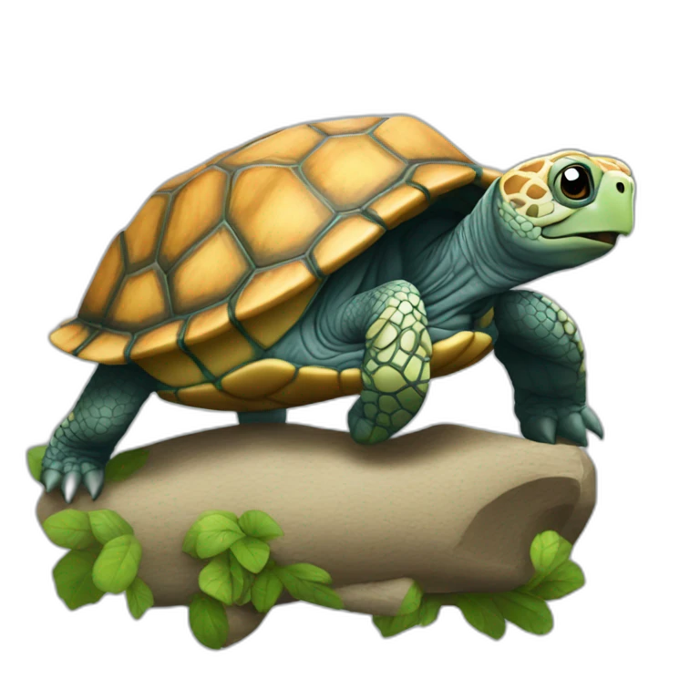 Tortue sur singe emoji