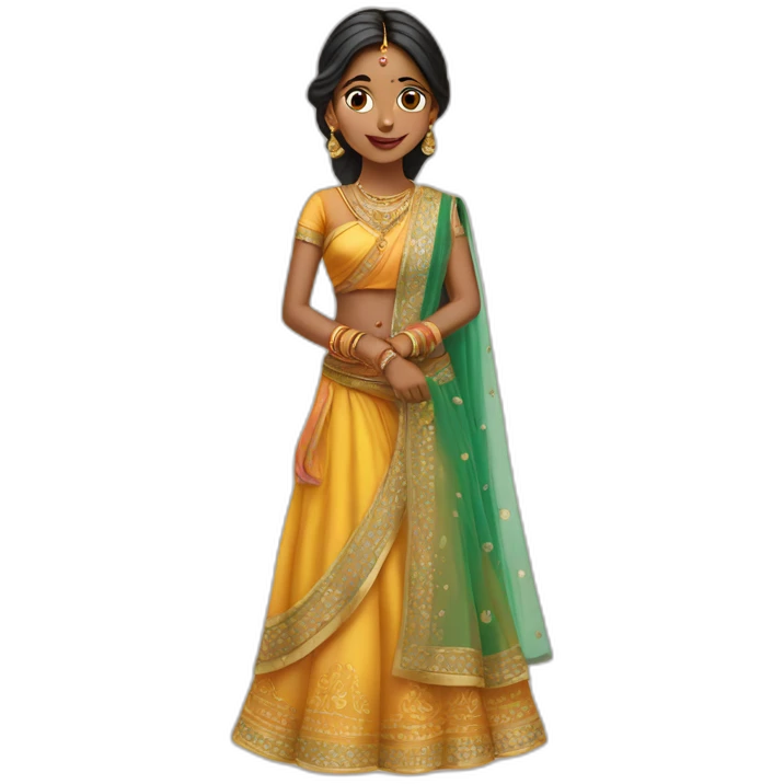 indian girl in lehnga emoji