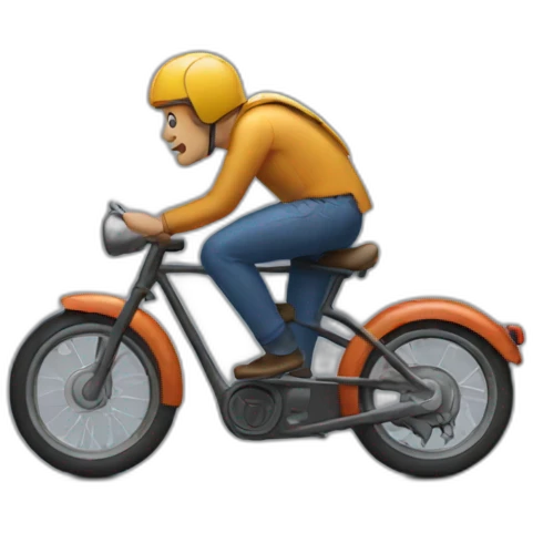 man on bike buy fish emoji