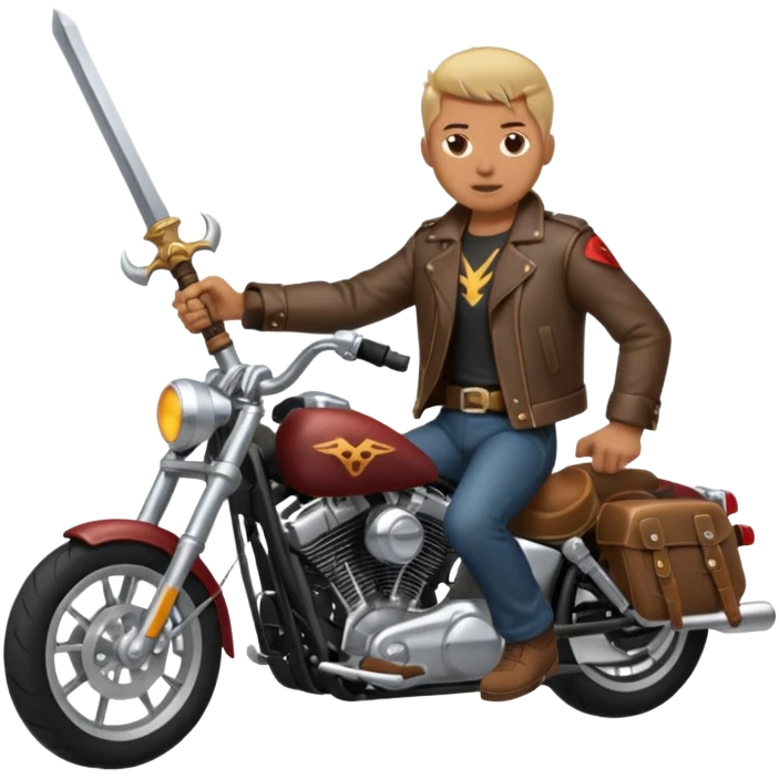 man larping on a harley emoji