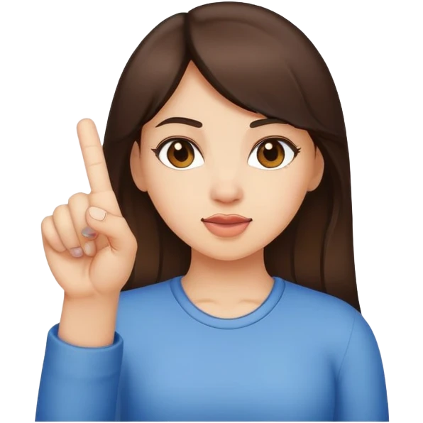brunette girl sticking up middle finger  emoji