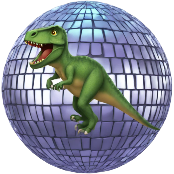 Discoball made out of dinosaurs emoji