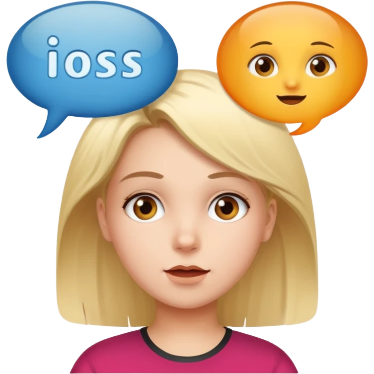 girl speaking german speech bubble emoji