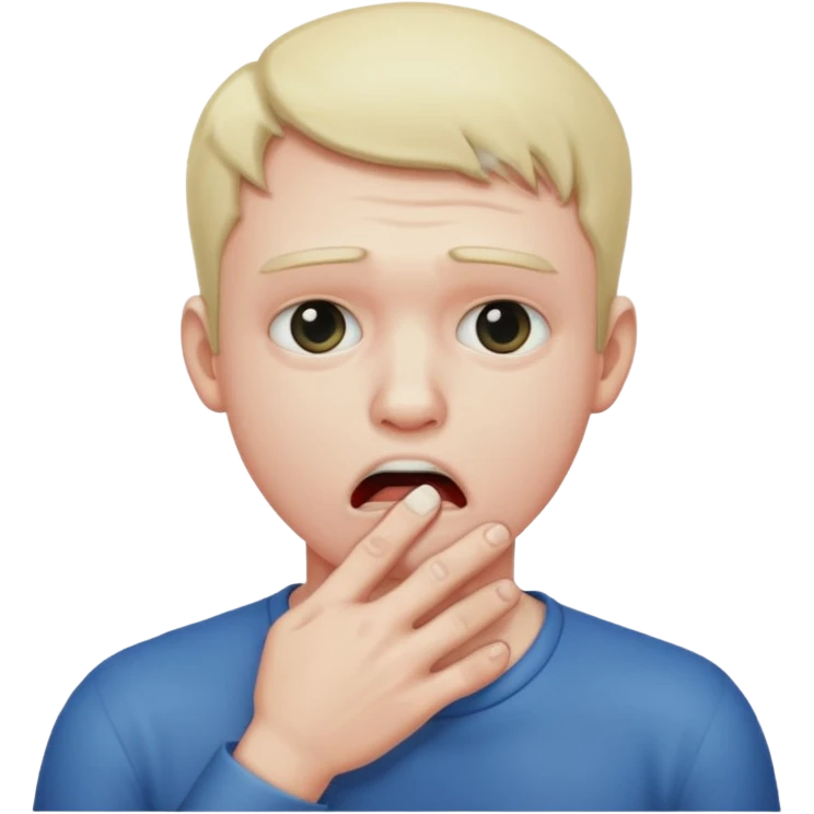 man holding neck choking himself emoji