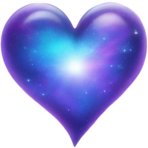 Shiny purple blue cosmic heart  emoji