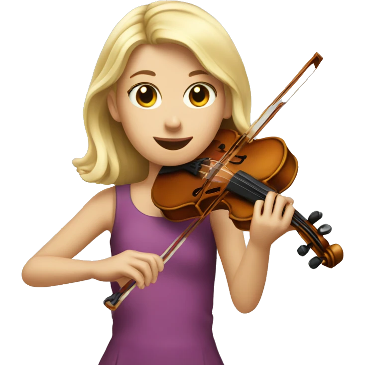blond girl playing a violin emoji