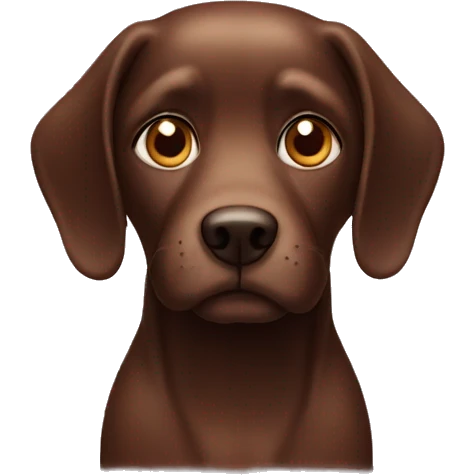 Dog looking like a chocolate emoji