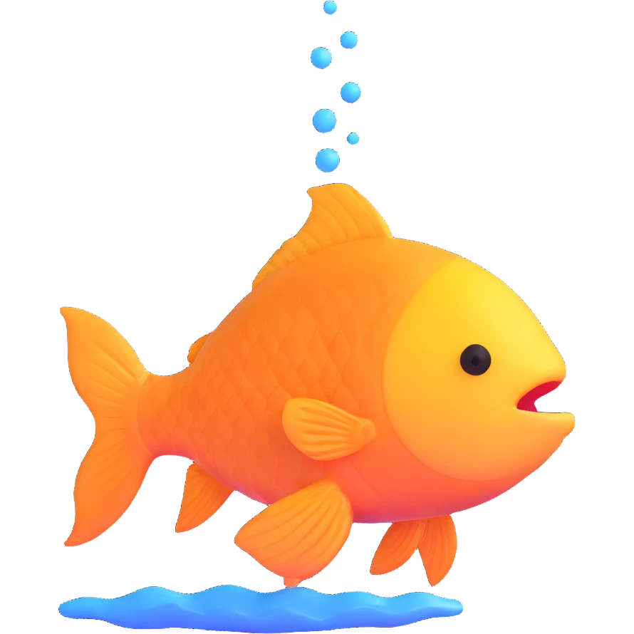 humorous fish peeing emoji