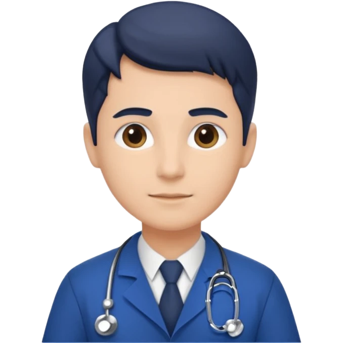 doctor con uniforme azul oscuro emoji