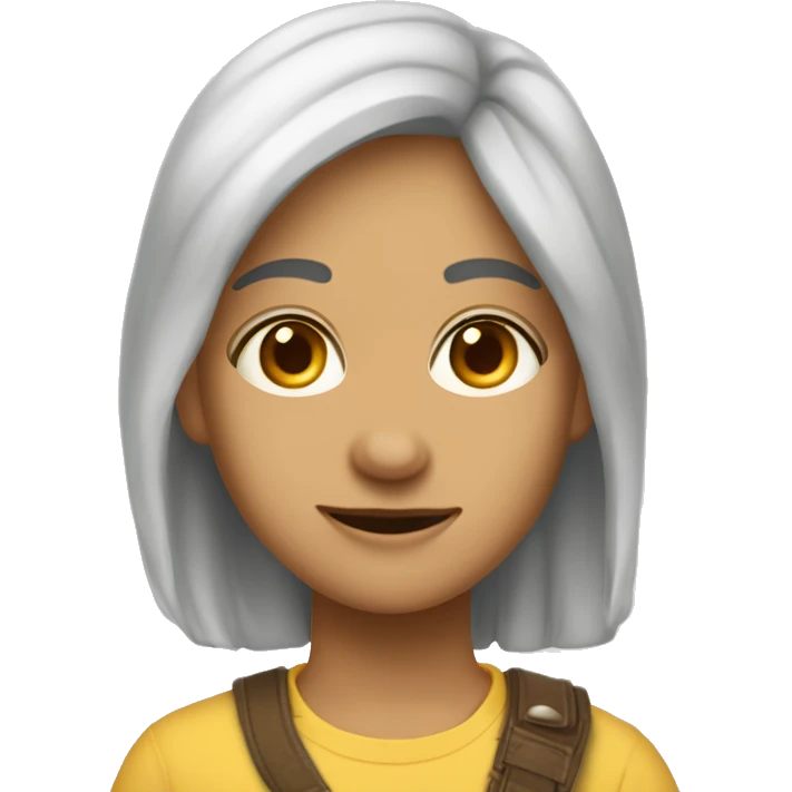 смуглая девочка с челкой и очками и брекетами emoji