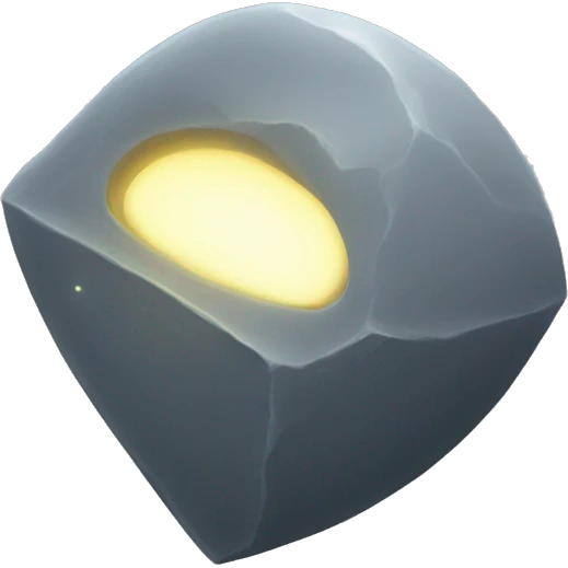 a glowing pure grey space artifact emoji