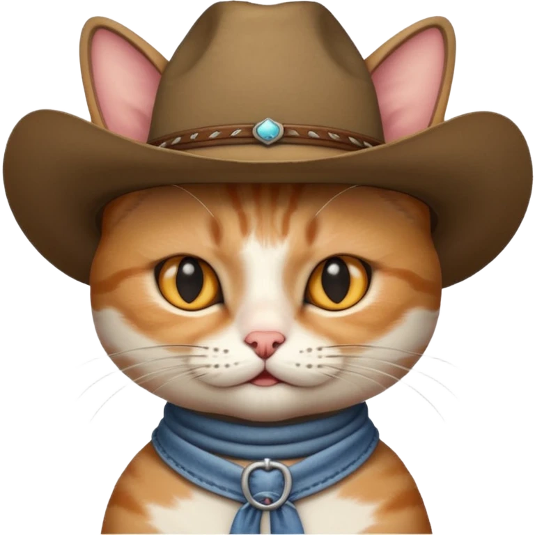 Cat as a cowboy emoji