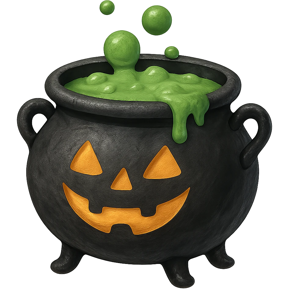 Halloween cauldron. remove background  emoji