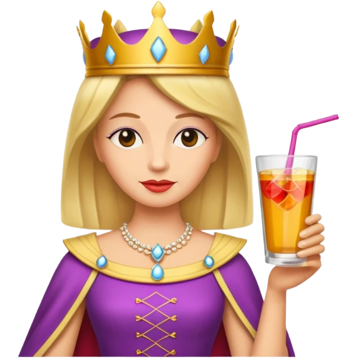 queen with drink emoji