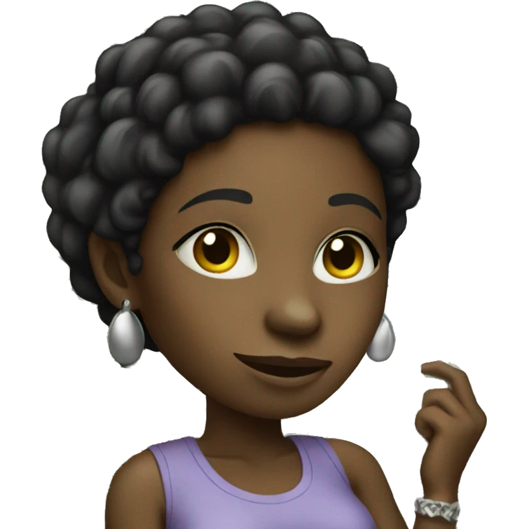 Black girl with money emoji