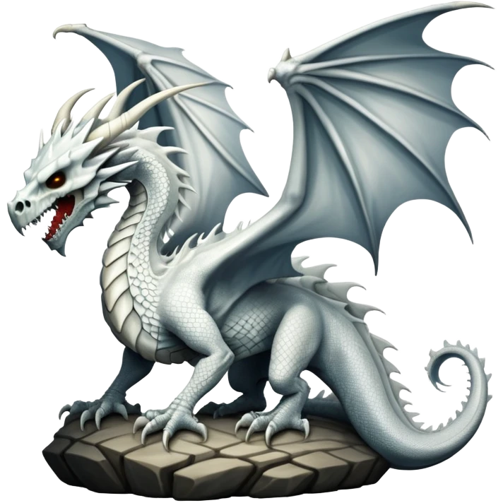 Dragon with a white dragon-cadaver-skull-head (full body) emoji