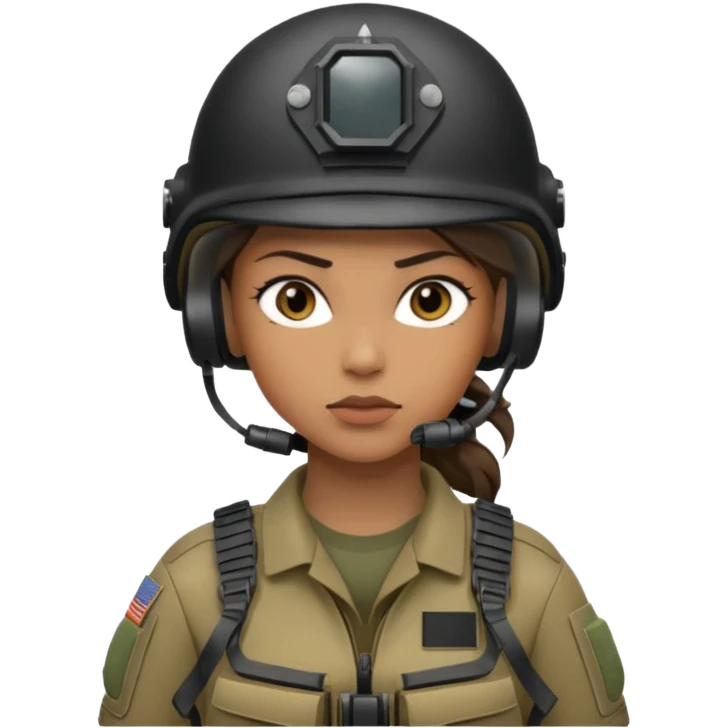 female special operations communications operator with combat gear emoji