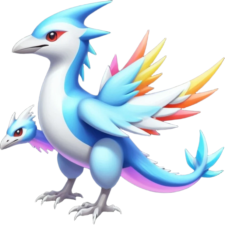 Neon Vibrant Pulsating Trail-glowing Chromatic Trico-Latias-Latios-Silvally-fusion-hybrid emoji