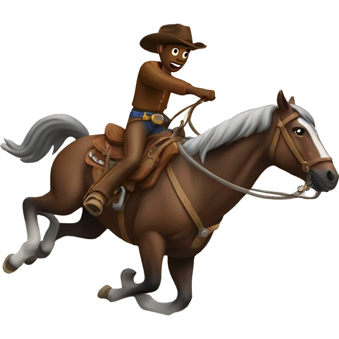 Cowboy riding a horse going fast emoji