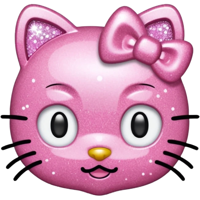 Glittery hello Kitty head outline  emoji
