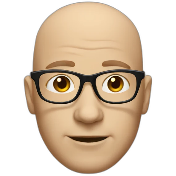 bald white man with glasses emoji