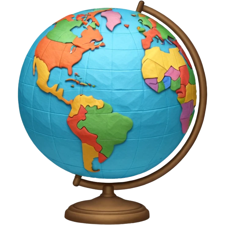 Papier-Mâché Globe with paper only globe emoji