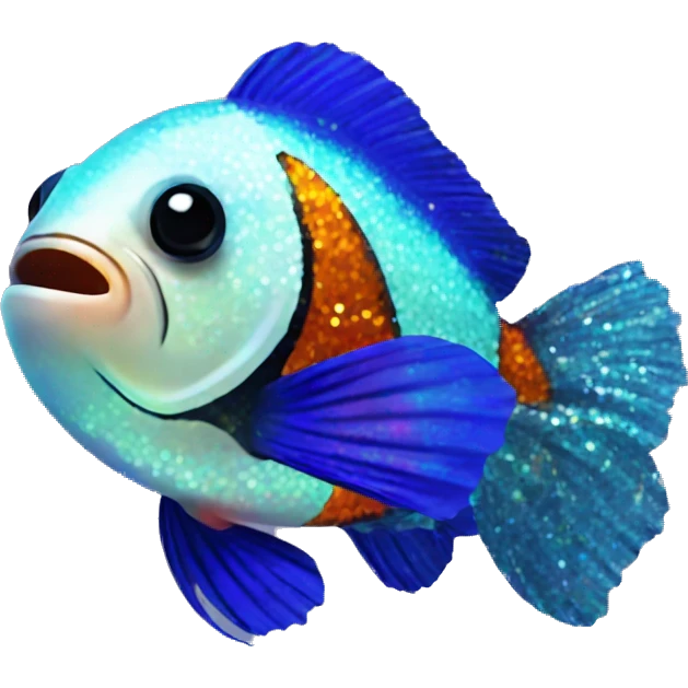 Iridescent glitter clownfish  emoji