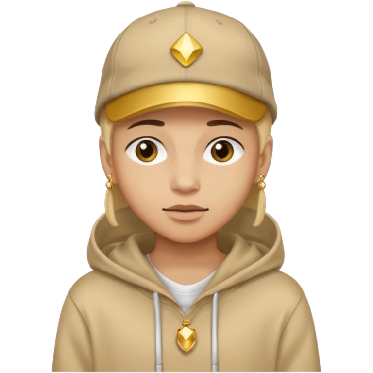 {
  "type": "human",
  "look": "tan hoodie, cap, gold jewelry, neutral face"
} emoji