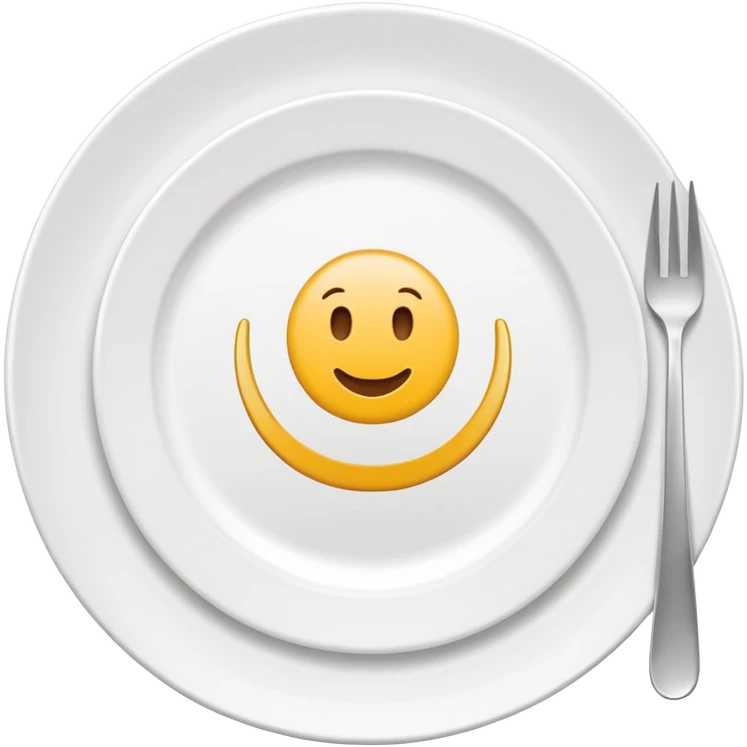 A clean and simple emoji-style icon: A round dinner plate with fork and knife on each side, symbolizing team meal. Minimal details, flat bright colors, emoji-like design. emoji