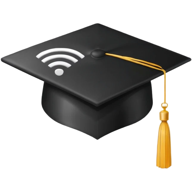 graduate cap wifi emoji