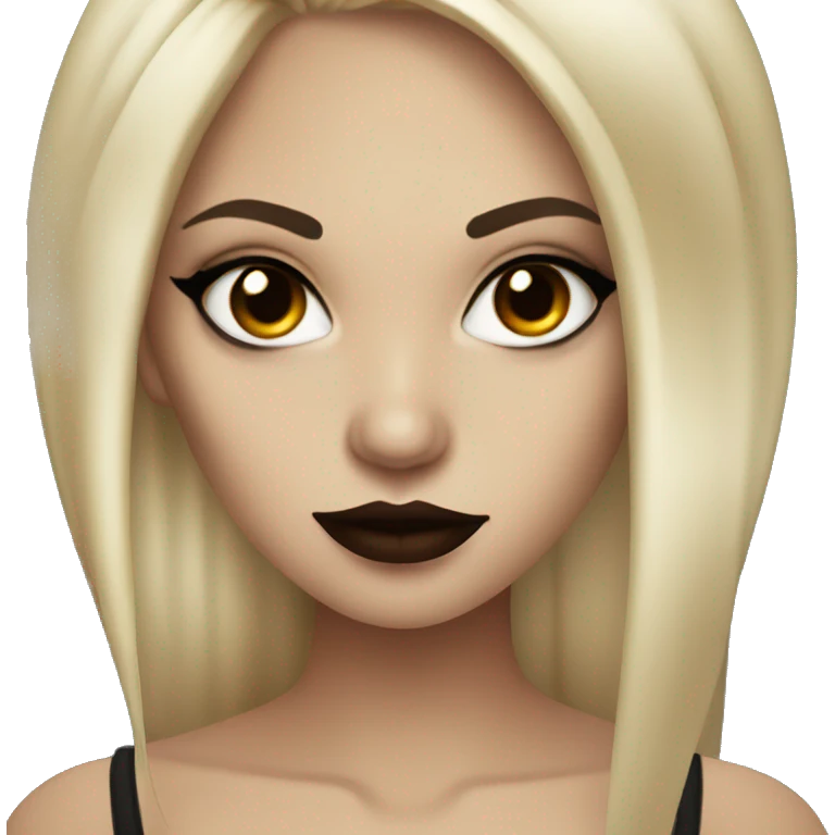 Vampire blonde girl with Dark eye makeup and dark brown eyes emoji