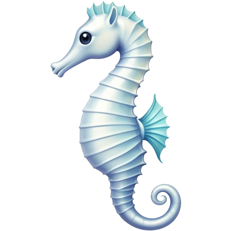 A white seahorse with delicate fins, elegant and graceful emoji