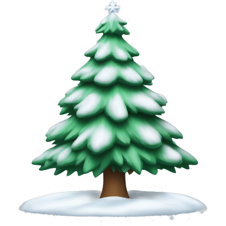 snowy christmas tree emoji