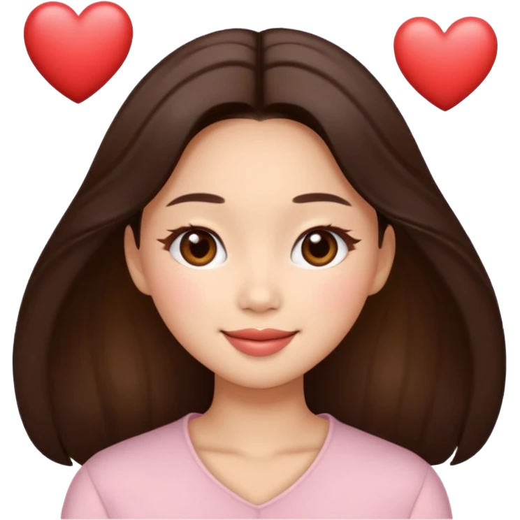 “Cartoon emoji of Jennie kim, heart-shaped face, almond upturned eyes, defined jawline, soft blush, chic expression emoji