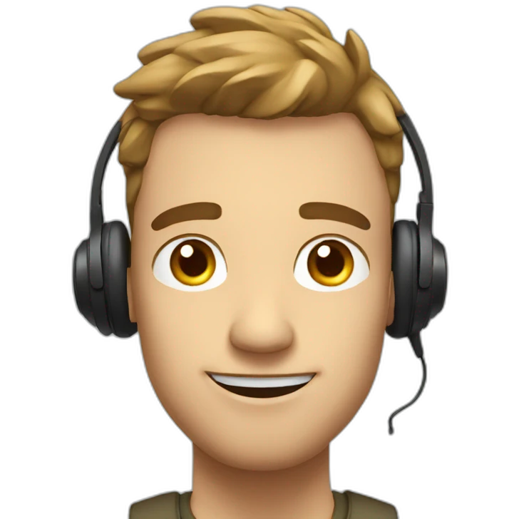 guy listening to an audiobook emoji