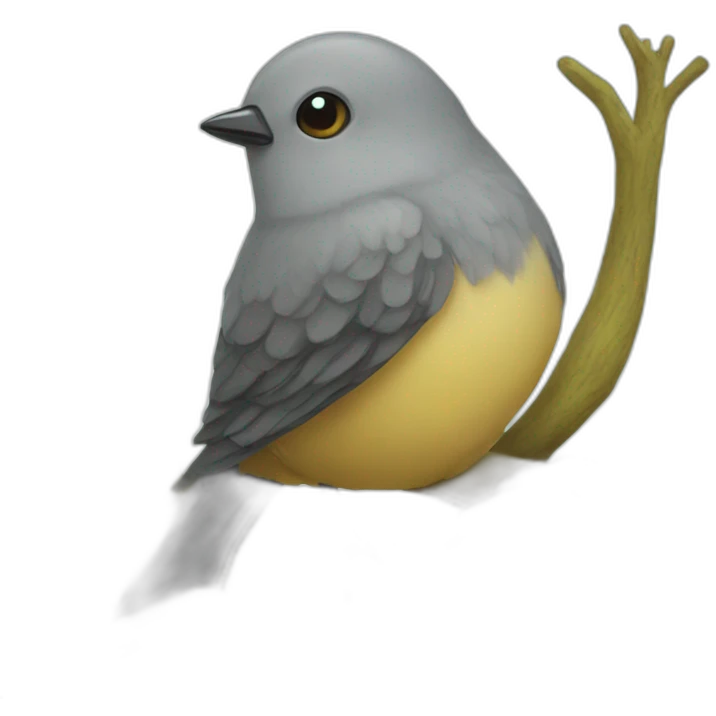 A little bird on a tree emoji