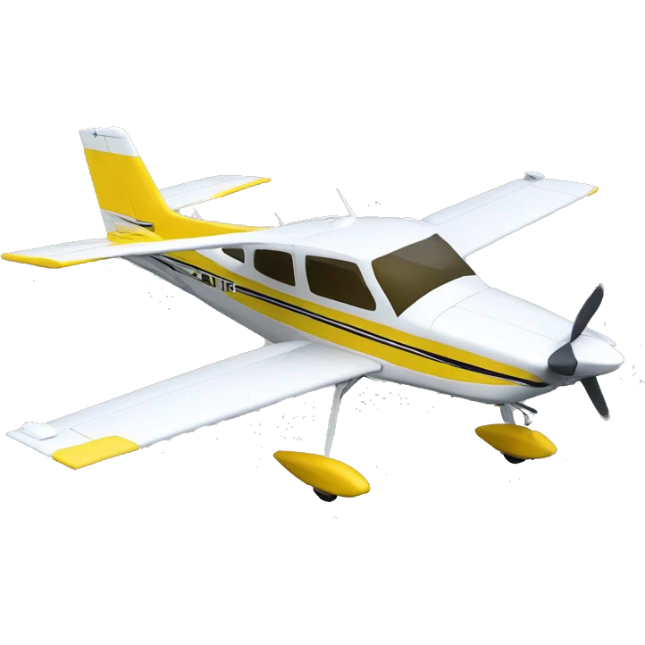 Real airplane cessna modelo 182 yellow  emoji