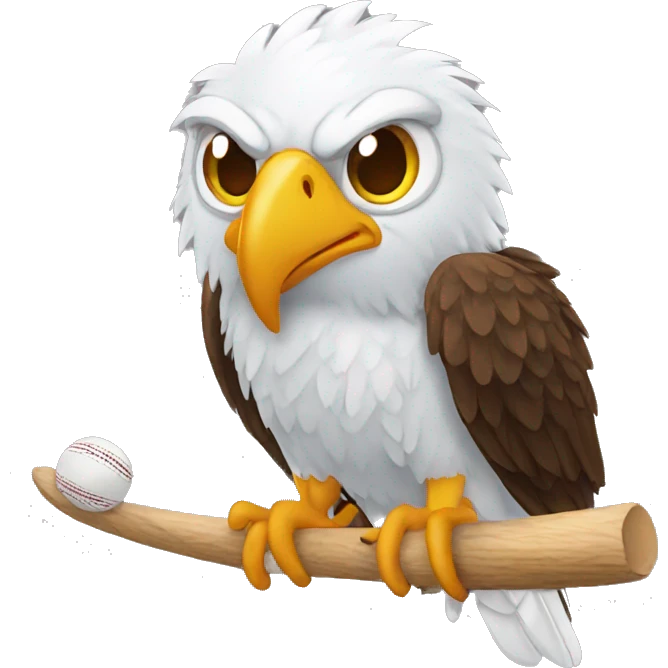 Eagle and cricket  emoji