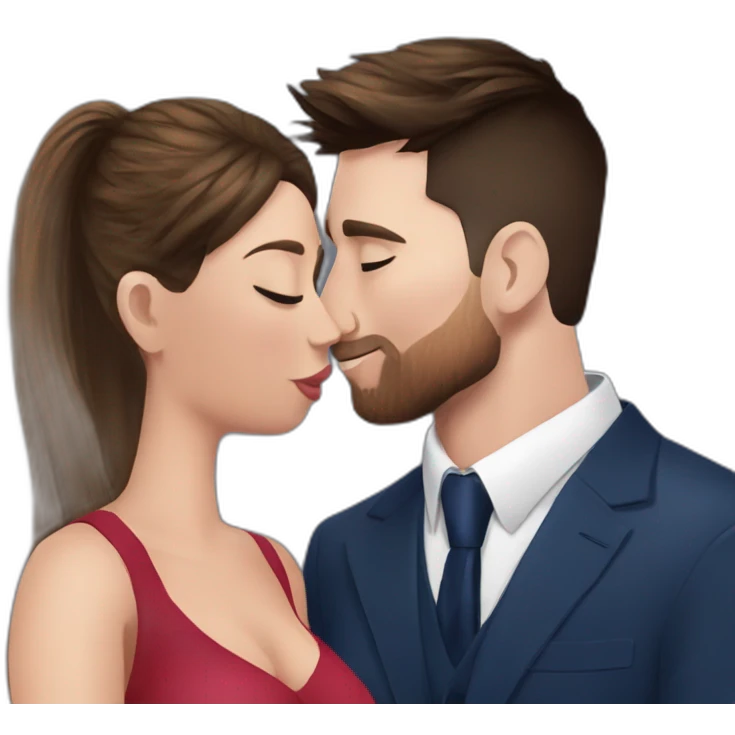 leo messi kissing his wife antonela emoji