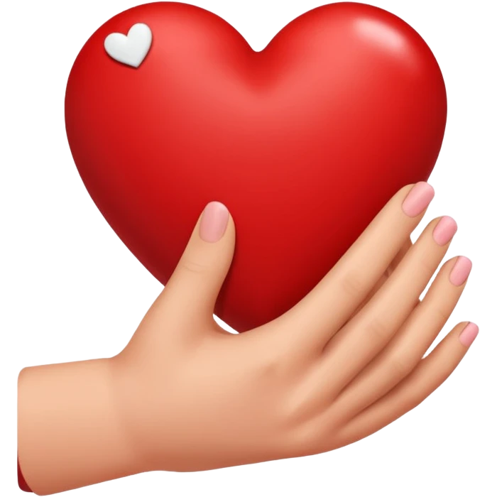 Un brazo abrazando un corazón emoji
