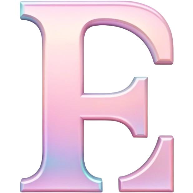 Iridescent pastel pink romantic formal elegant sophisticated cultured neat pretty beautiful nifty Font setting icon with letter I emoji