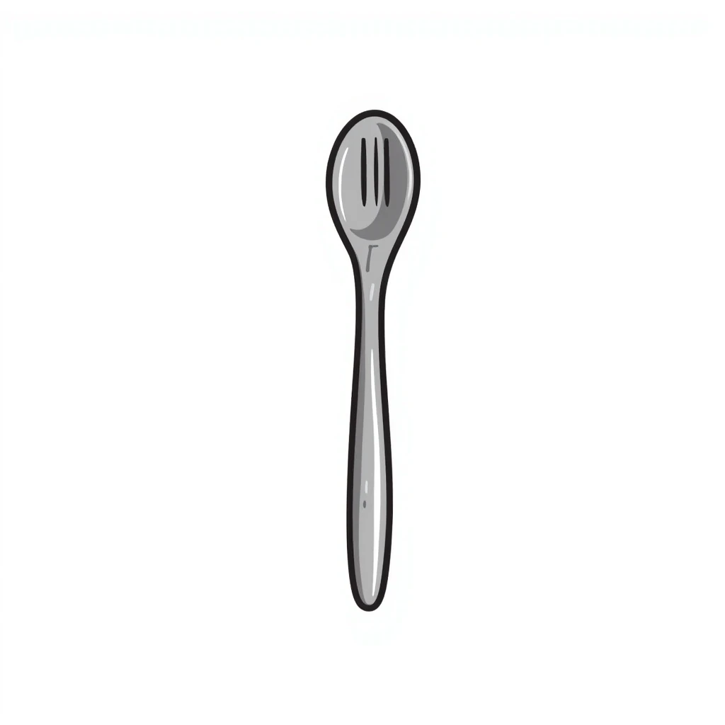 a wooden spoon, hand drawn doodle style emoji