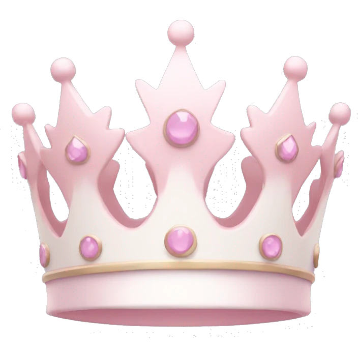 White and pastel pink crown emoji