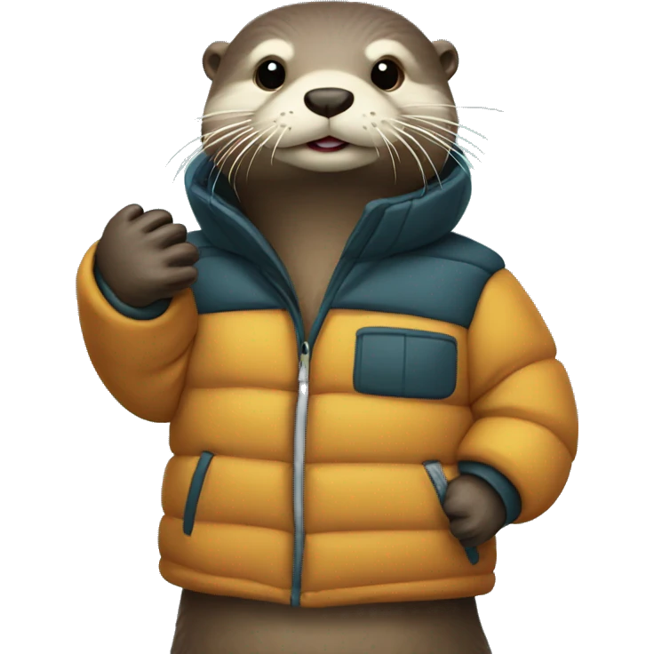 Otter with a puffer jacket  emoji