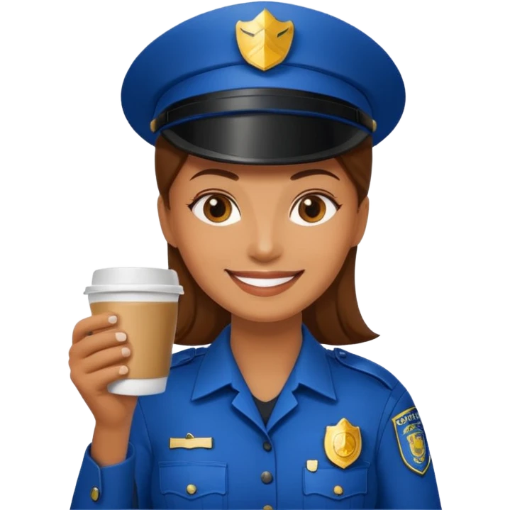 police woman holding coffe emoji
