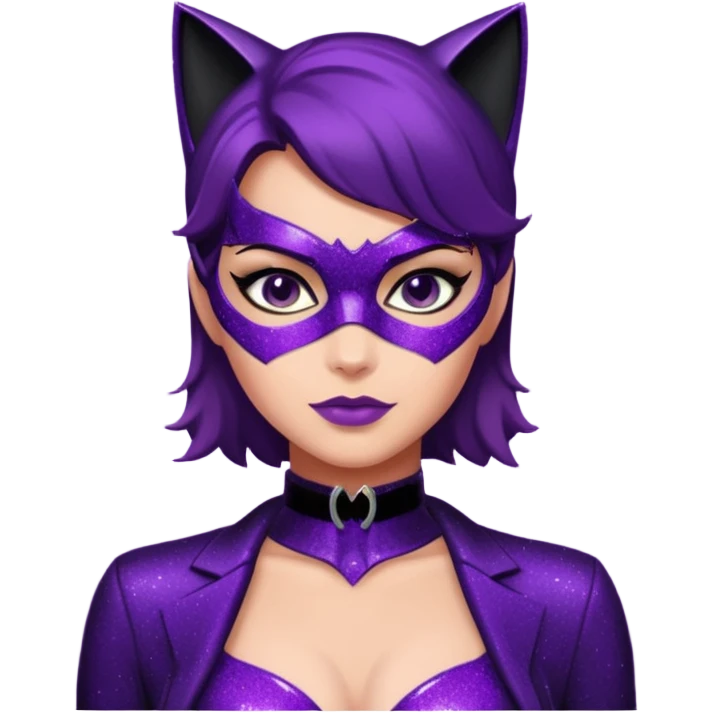 glitter purple Cat woman sexy emoji