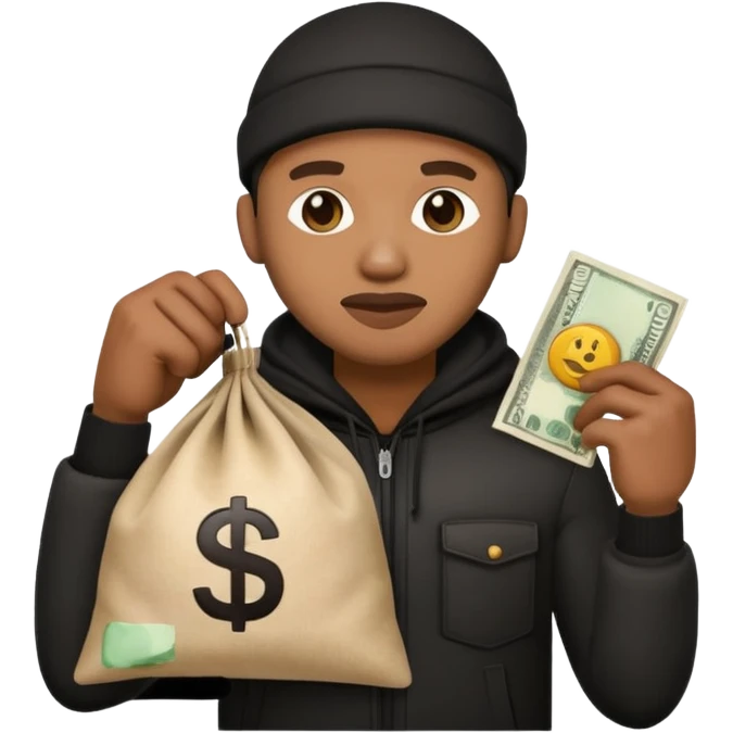 Ladrão com saco de dinheiro emoji eveito Mandelaa emoji